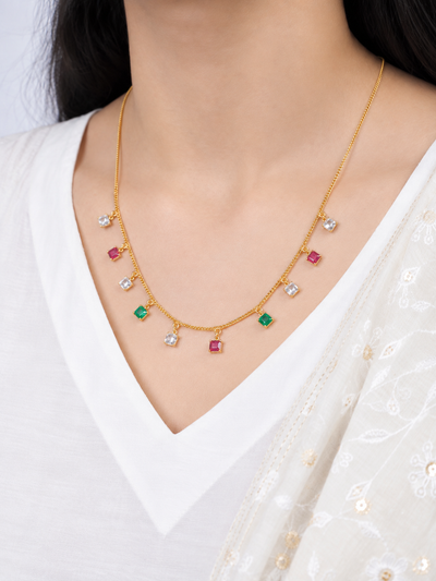 Ruby Charm 18K Gold Plated Necklace