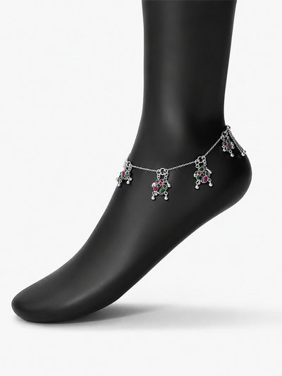 Yara Silver Anklet for Women's