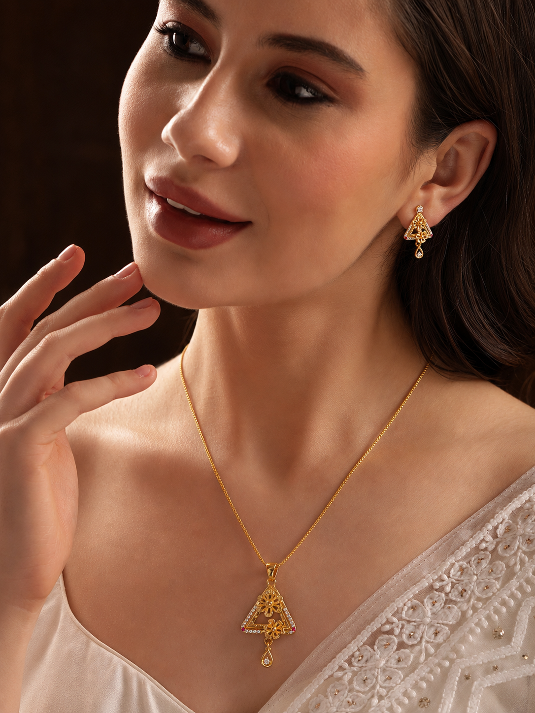Bhumika Mangalsutra 18K gold plates with earrings