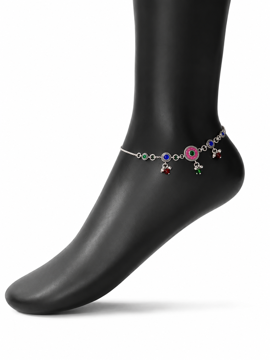 Alina Silver Anklet for Women's