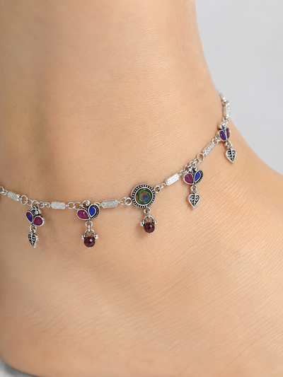 Mira Silver Anklet for Women's