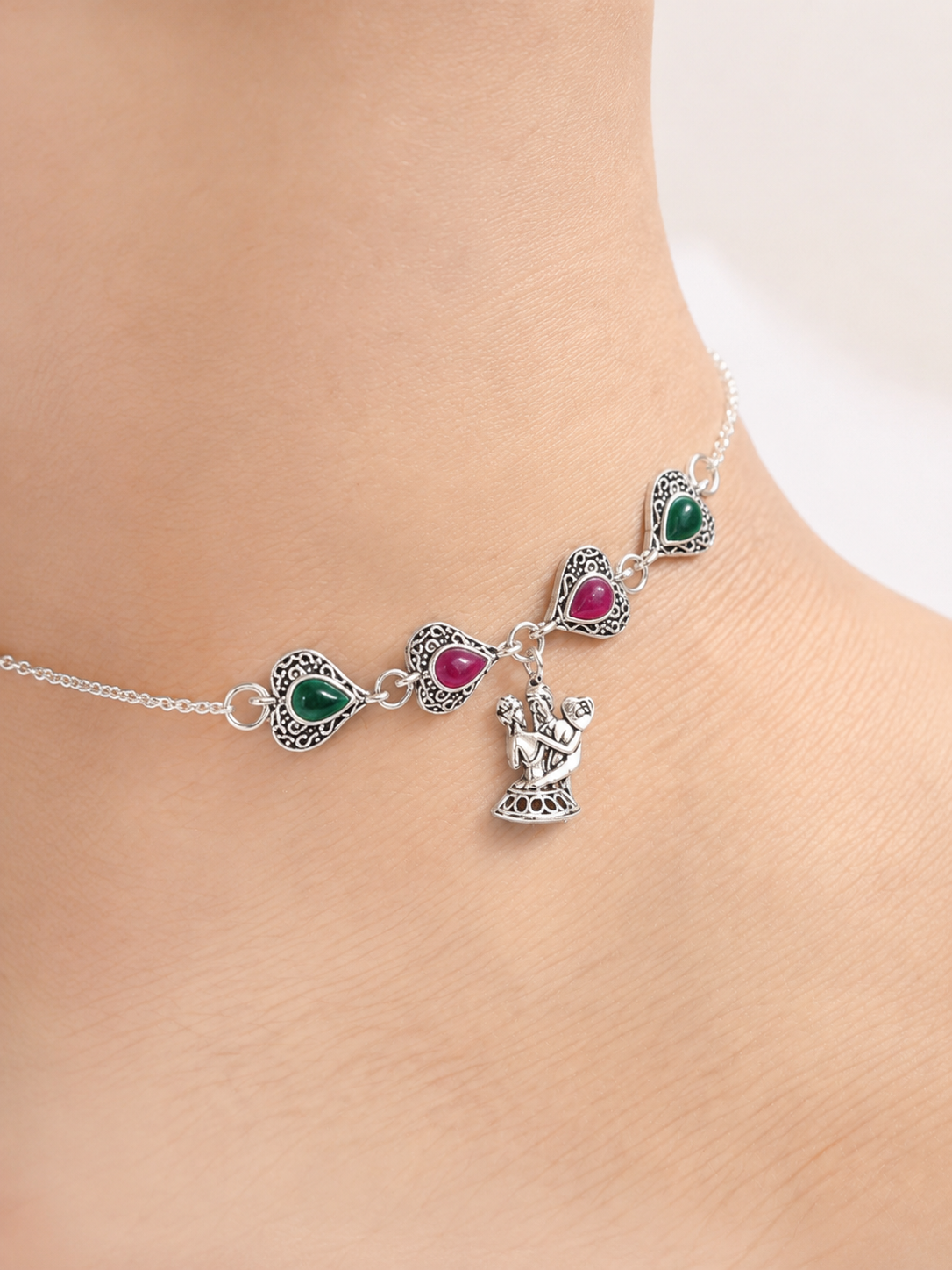 Rhea Silver Anklet for Women's