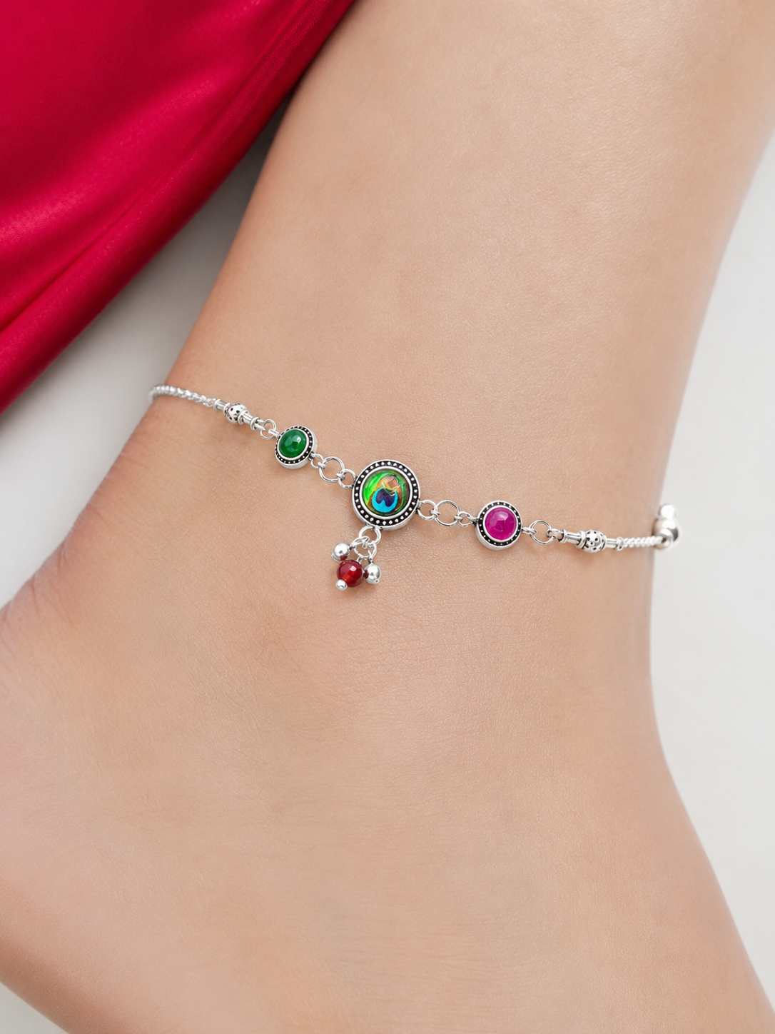 Amara Silver Anklet for Women's