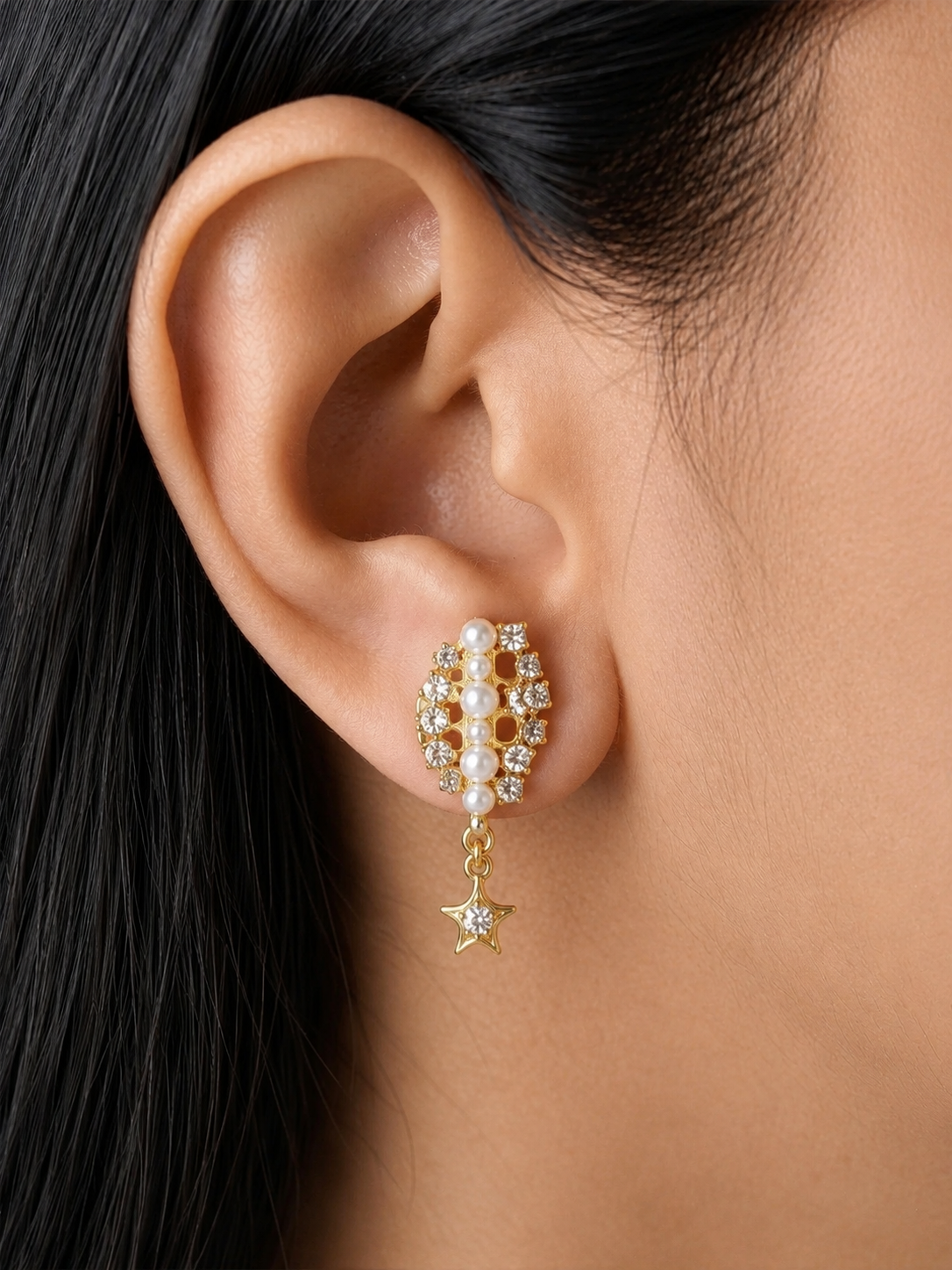 Diya Stone Petals Earrings Set