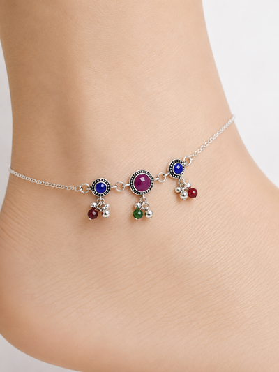 Aria Silver Anklet for Women's