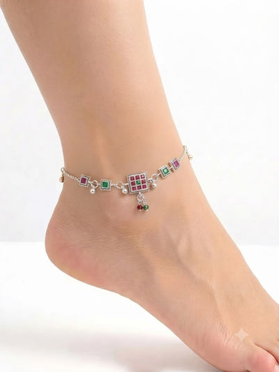 Vivienne Silver Anklet for Women's