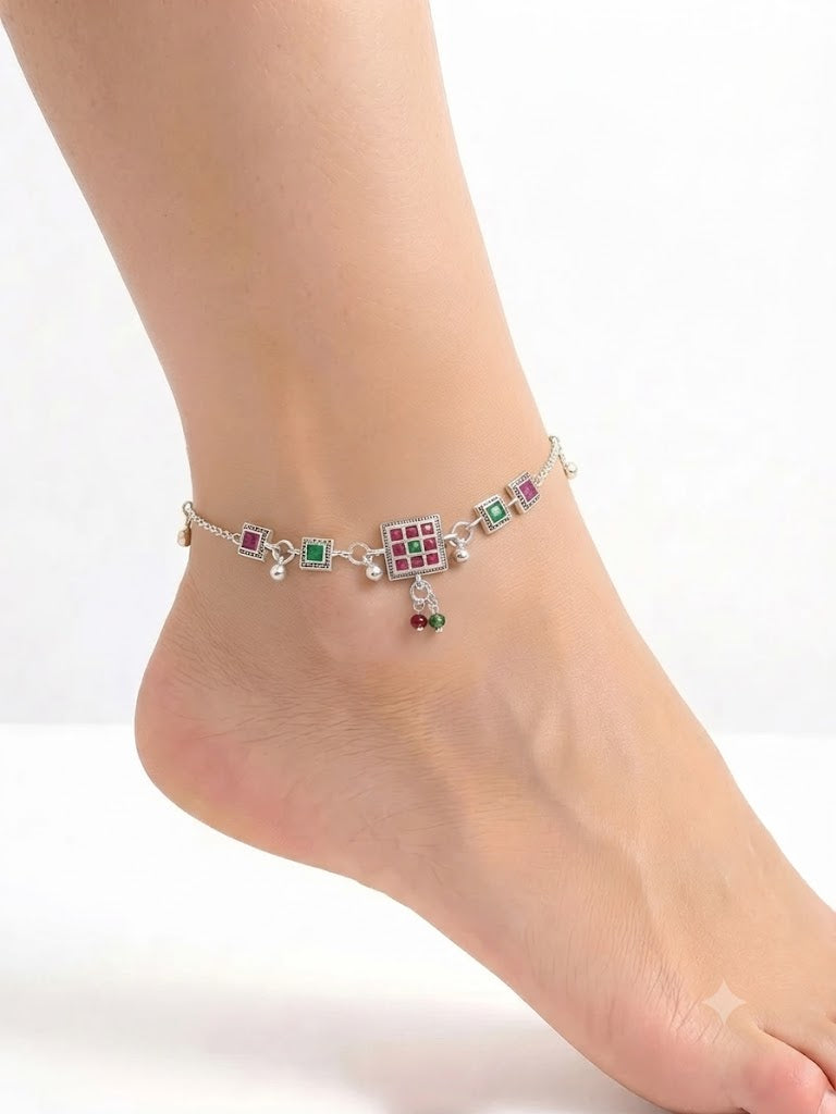 Vivienne Silver Anklet for Women's