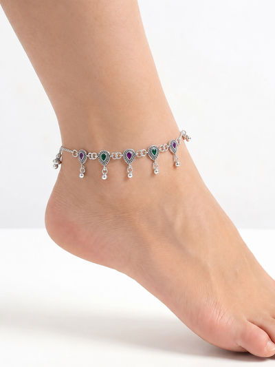 Aurelia Silver Anklet for Women's