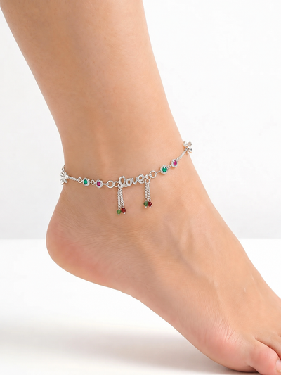 Freya Silver Anklet for Women's