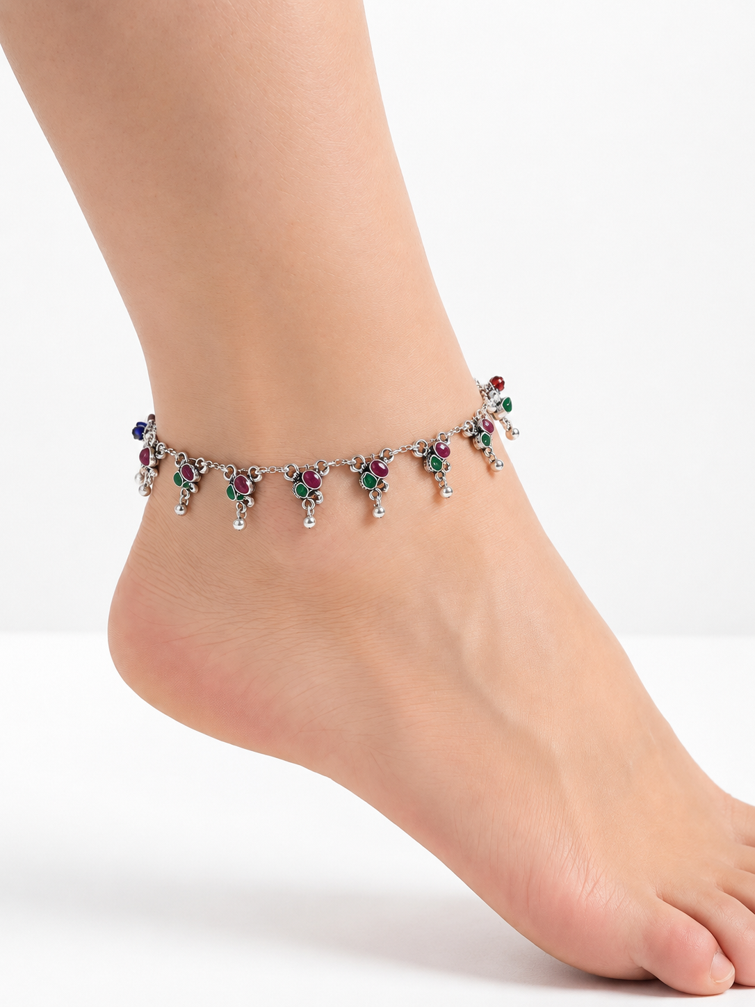 Celine Silver Anklet for Women's