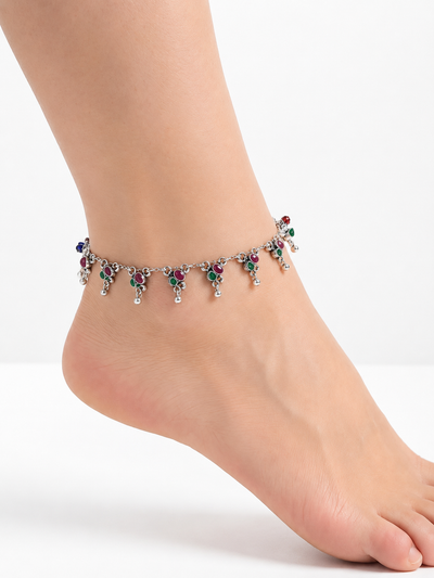 Celine Silver Anklet for Women's
