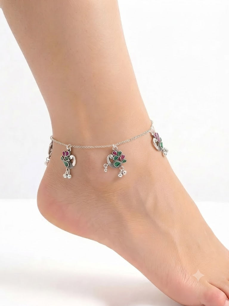 Yara Silver Anklet for Women's