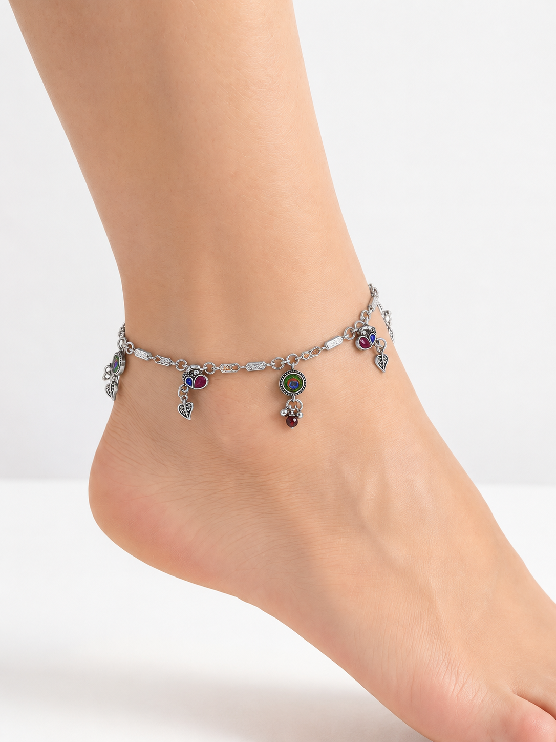 Mira Silver Anklet for Women's